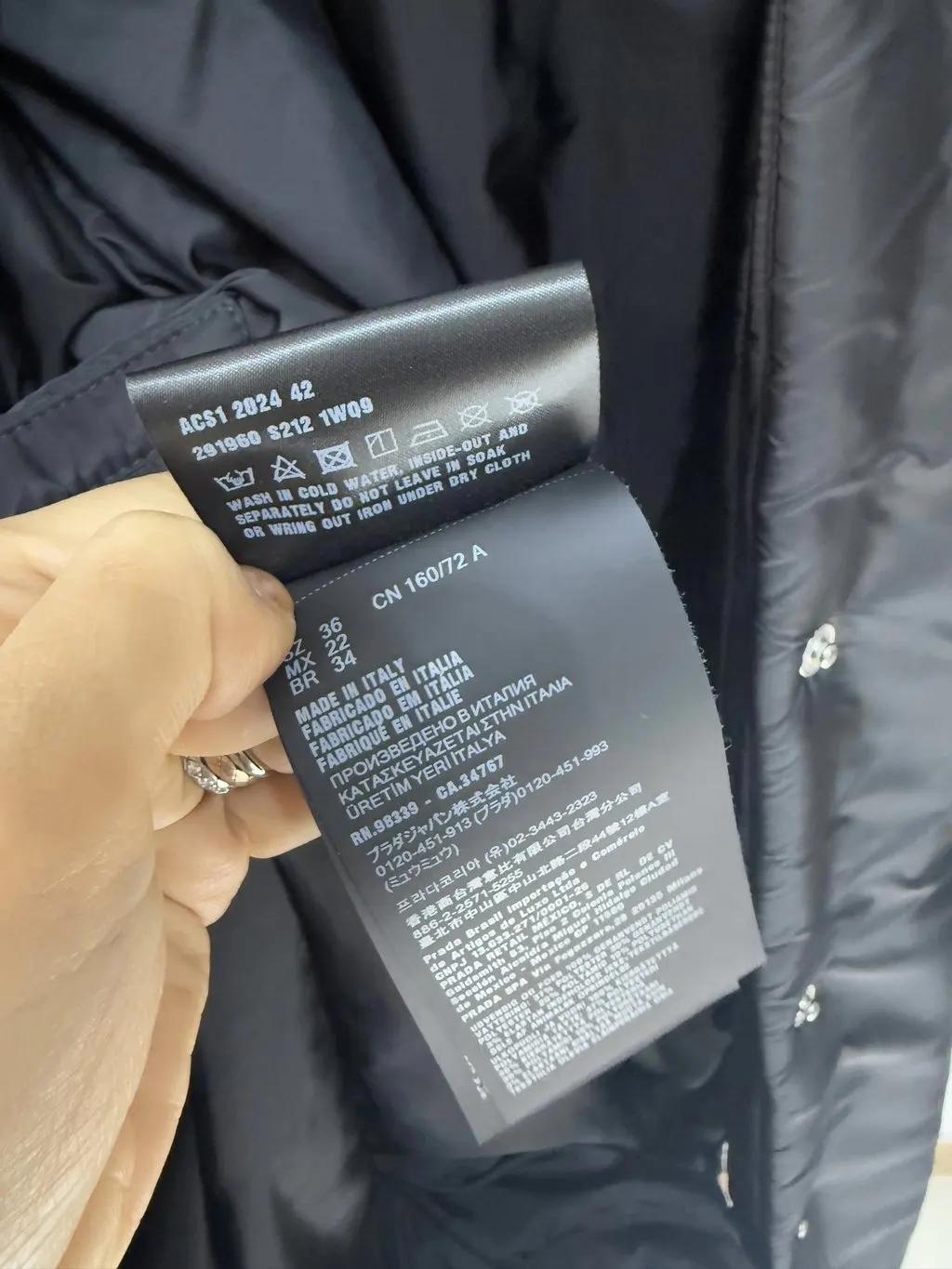 Prada Cotton Coat MultiColor Cotton Never worn - Model View