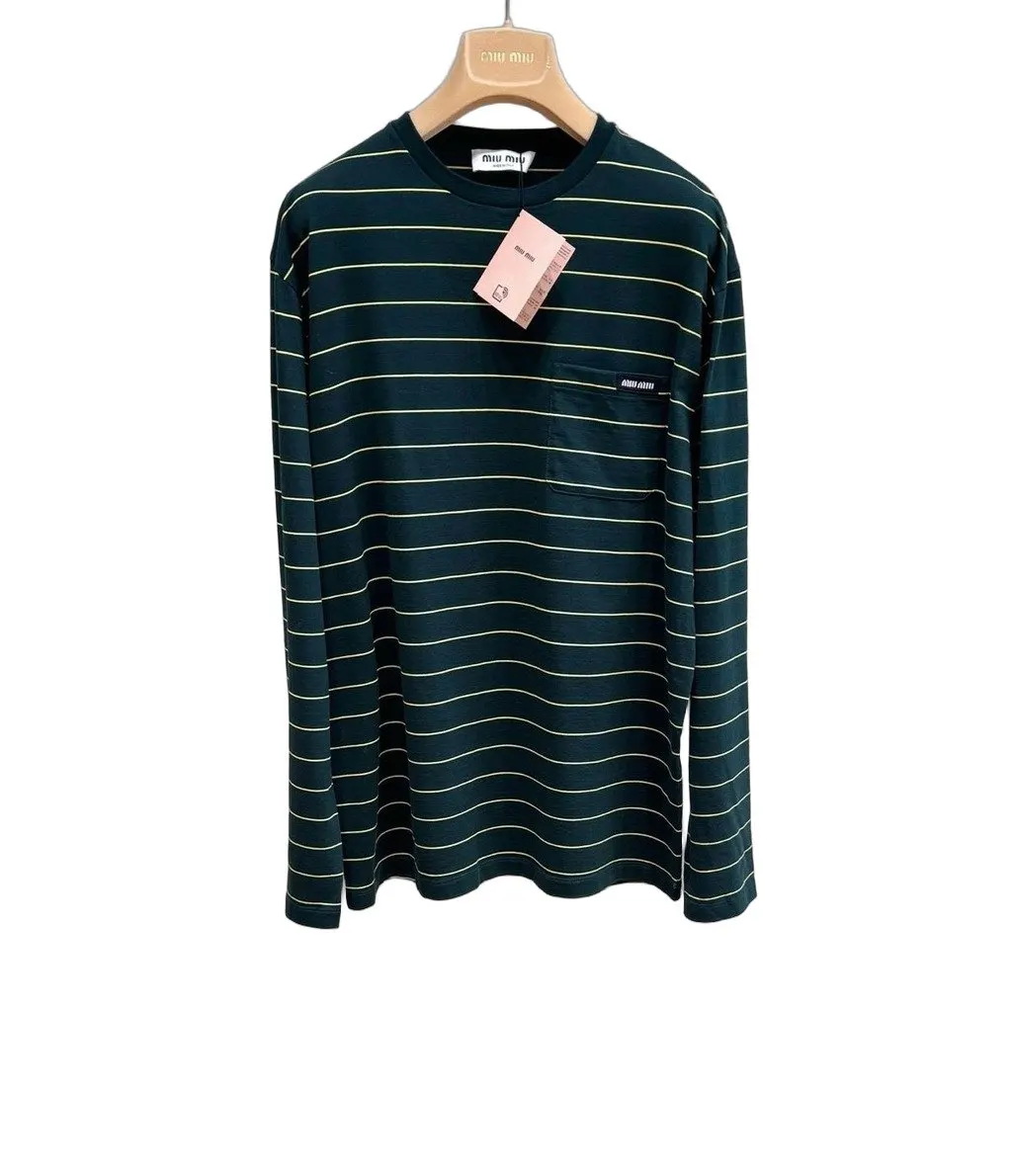 Miu Miu Green Cotton Top Green Cotton Very good - Front View