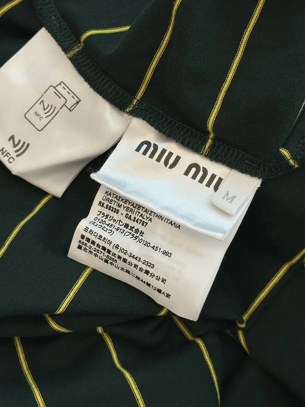 Miu Miu Green Cotton Top Green Cotton Very good - Inside View