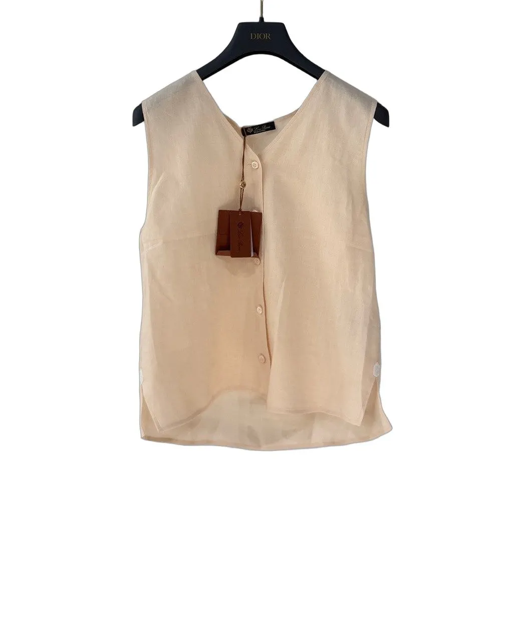 Loro Piana Pink Linen Top Pink Linen Never worn, with tag - Front View