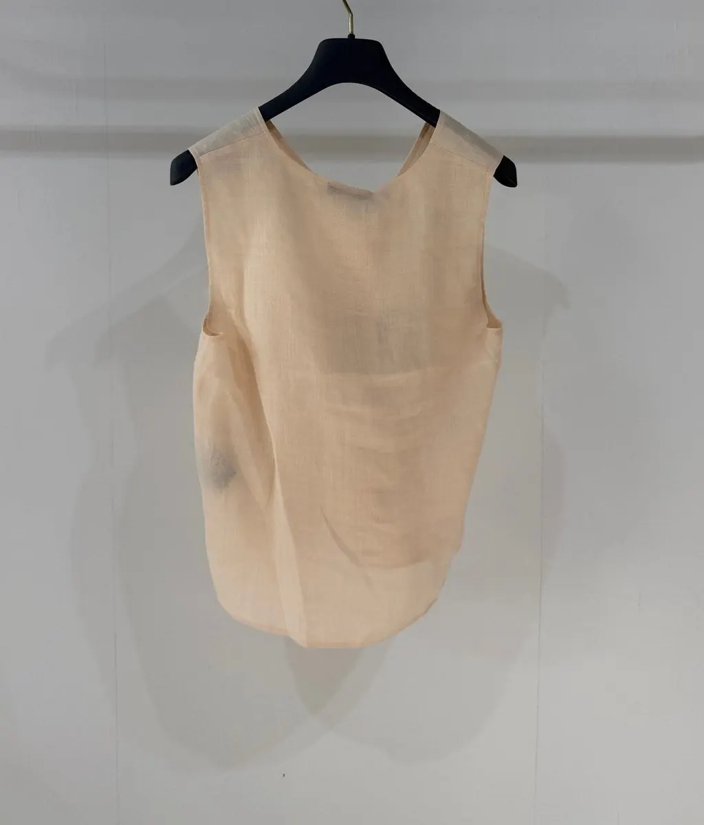 Loro Piana Pink Linen Top Pink Linen Never worn, with tag - Back View