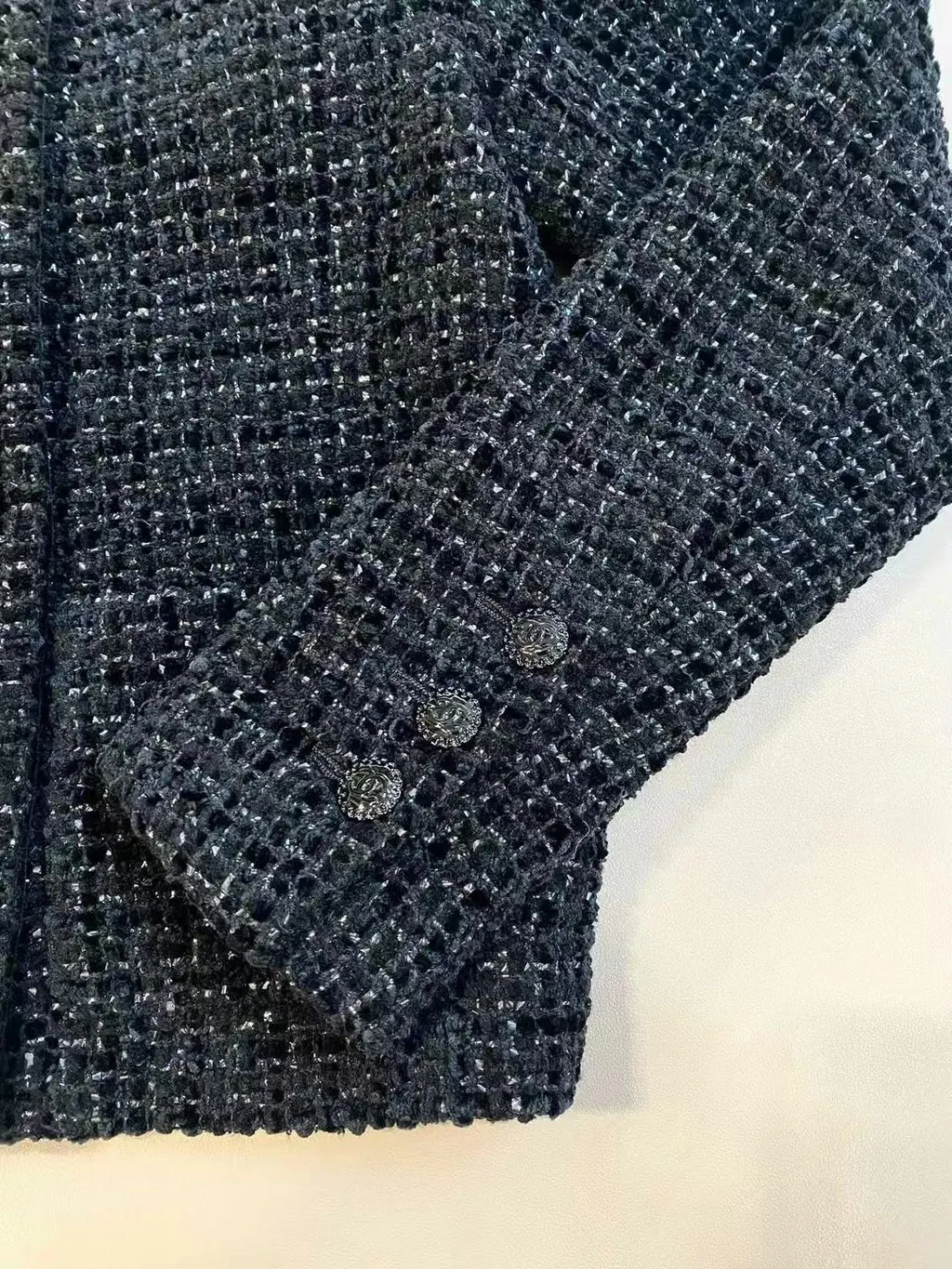 Chanel Black Tweed Jacket Black Tweed Very good - Inside View