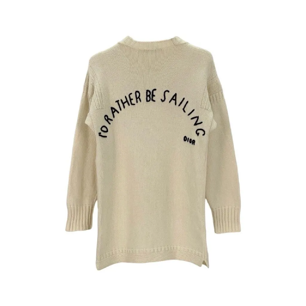 Dior White Wool Knitwear White Wool Never worn, with tag - Back View