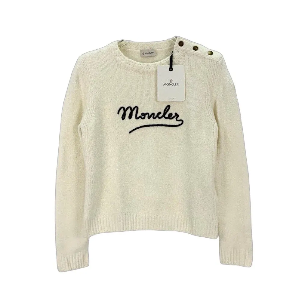 Moncler White Wool Knitwear White Wool Never worn, with tag - Front View