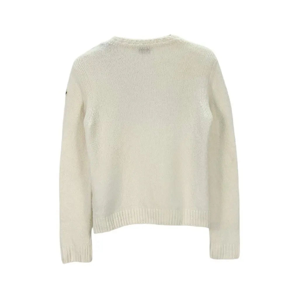 Moncler White Wool Knitwear White Wool Never worn, with tag - Back View
