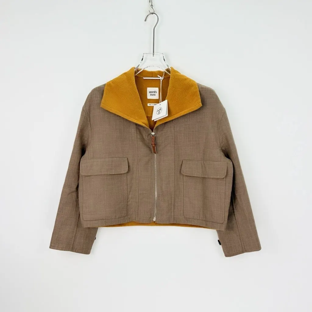 Hermès Brown Cashmere Jacket Brown Cashmere Never worn, with tag - Inside View