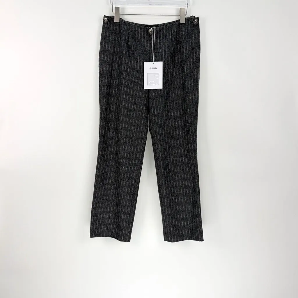 Chanel Black Wool Trousers Black Wool Never worn, with tag - Inside View