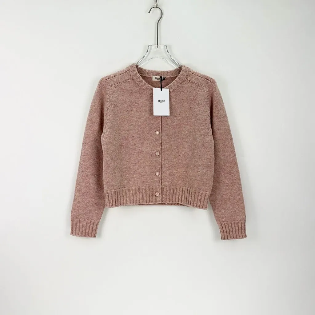 Celine Pink Wool Knitwear Pink Wool Never worn, with tag - Inside View