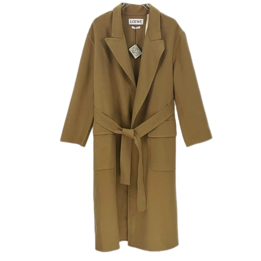 Loewe Khaki Cashmere Coat Khaki Cashmere Never worn, with tag - Front View