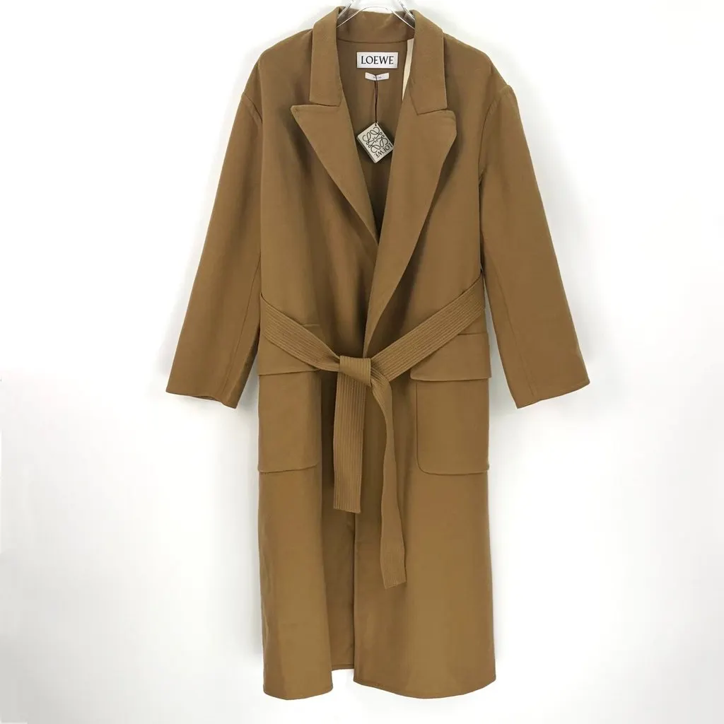 Loewe Khaki Cashmere Coat Khaki Cashmere Never worn, with tag - Inside View