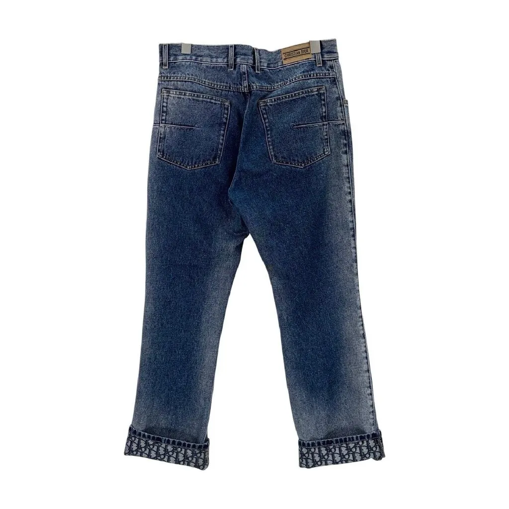Dior Navy Denim Trousers Navy Denim Never worn, with tag - Back View