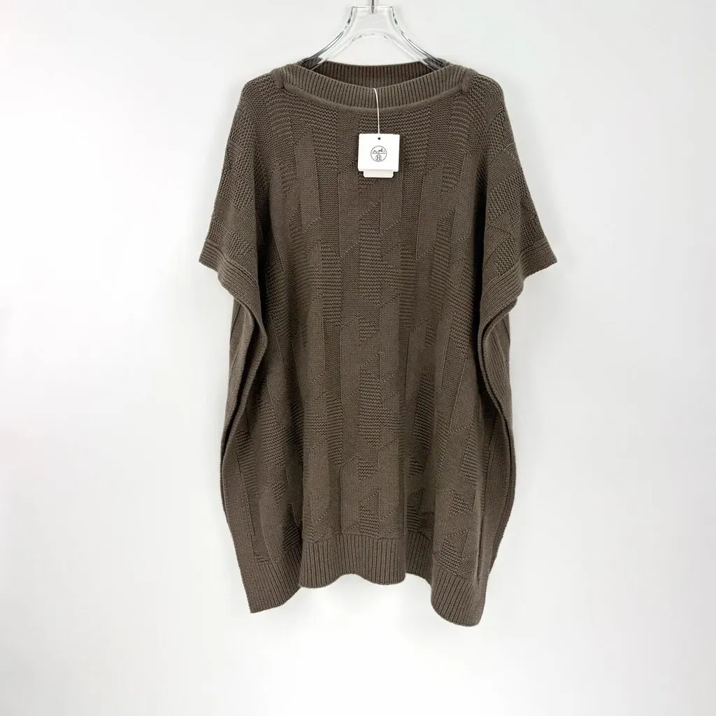 Hermès Khaki Wool Top Khaki Wool Never worn, with tag - Inside View