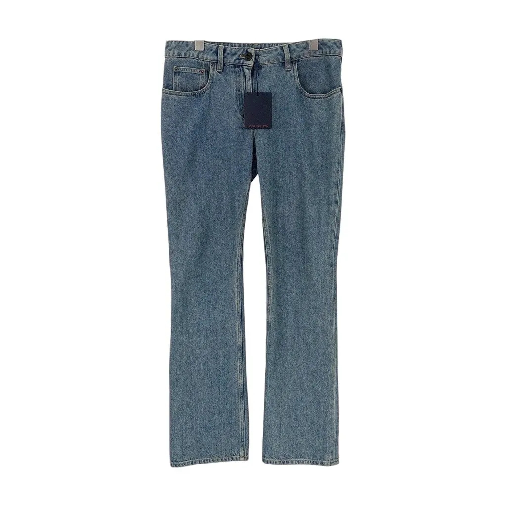 Louis Vuitton Navy Denim Trousers Navy Denim Never worn, with tag - Front View