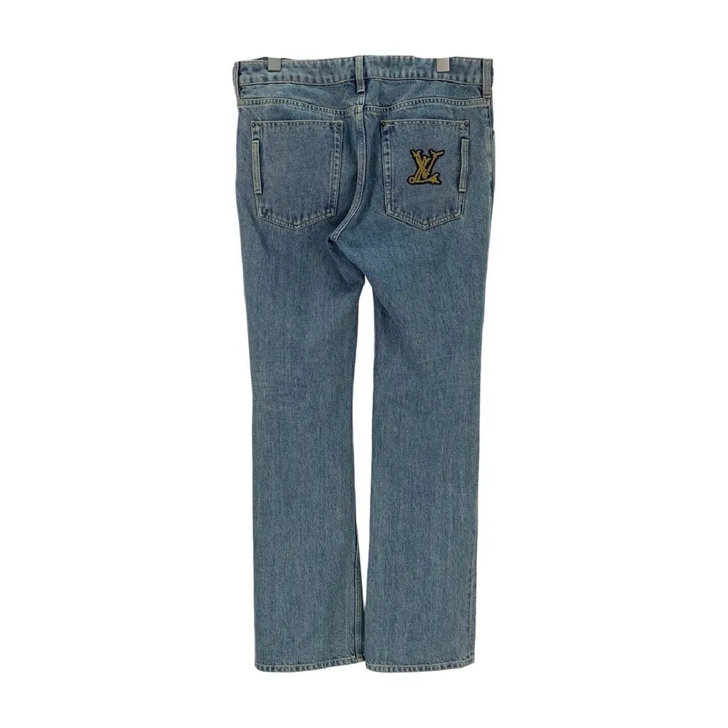 Louis Vuitton Navy Denim Trousers Navy Denim Never worn, with tag - Back View