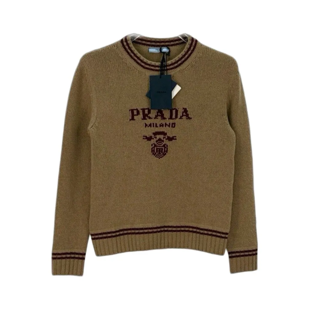 Prada Khaki Wool Knitwear Khaki Wool Never worn, with tag - Front View