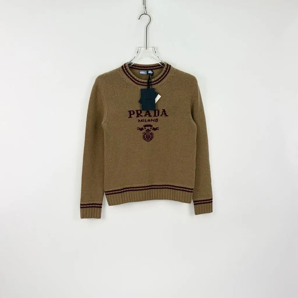 Prada Khaki Wool Knitwear Khaki Wool Never worn, with tag - Inside View