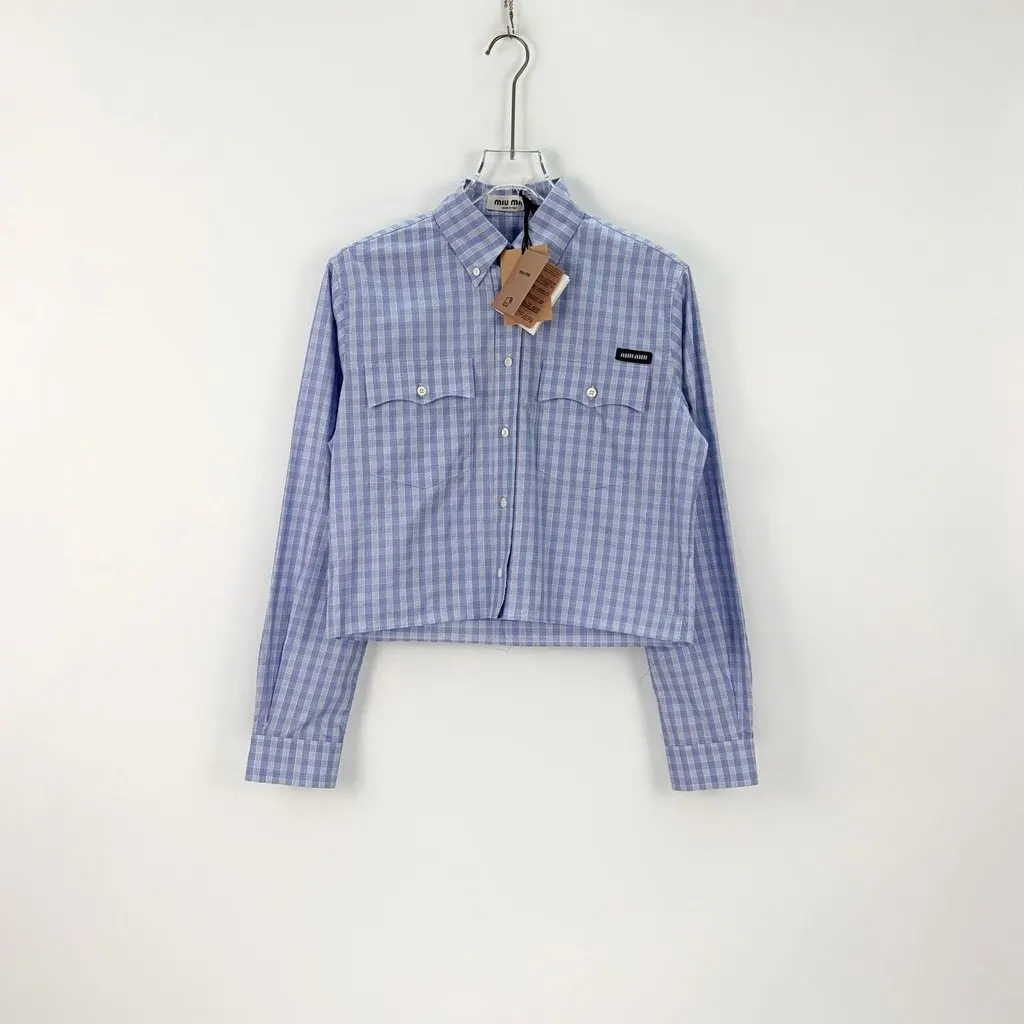 Miu Miu Navy Cotton Top Navy Cotton Never worn, with tag - Inside View