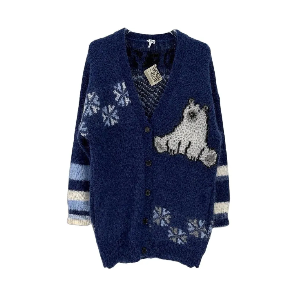 Loewe Navy Wool Knitwear Navy Wool Never worn, with tag - Front View