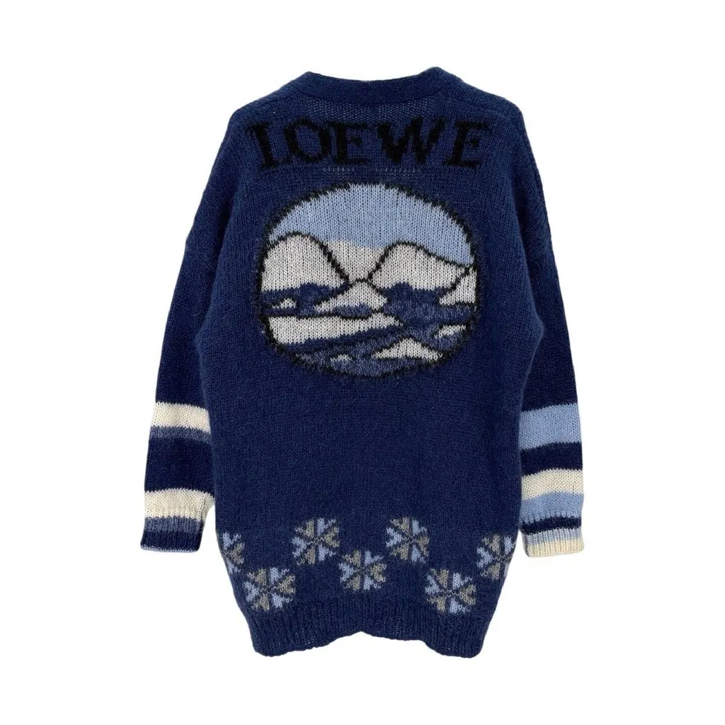 Loewe Navy Wool Knitwear Navy Wool Never worn, with tag - Back View