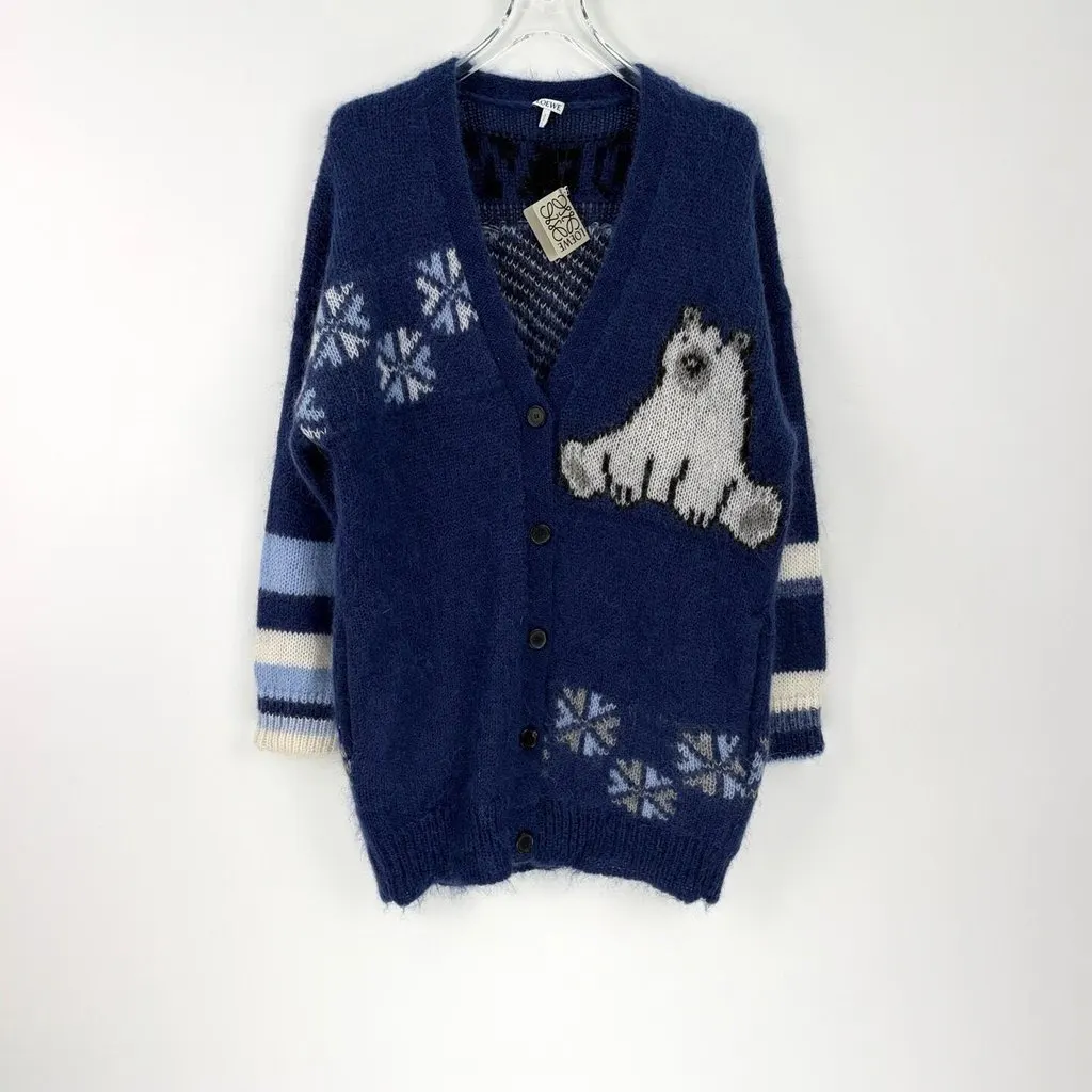 Loewe Navy Wool Knitwear Navy Wool Never worn, with tag - Inside View