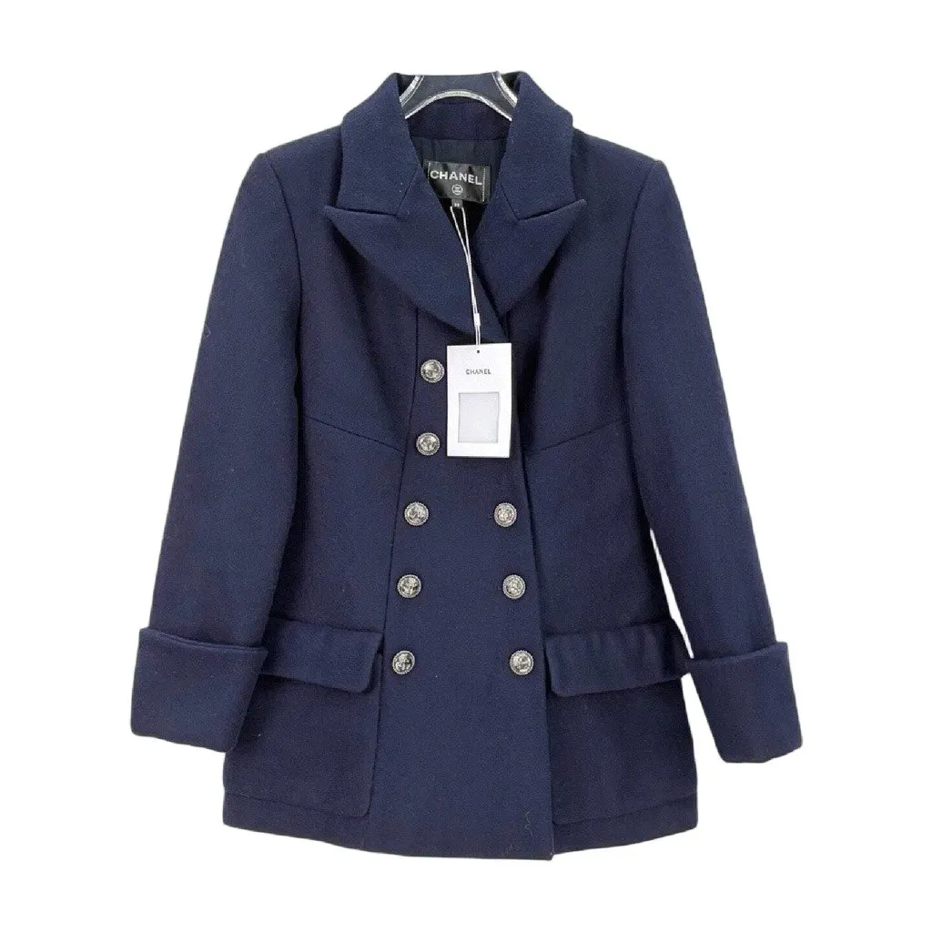 Chanel Navy Tweed Jacket Navy Tweed Never worn, with tag - Front View