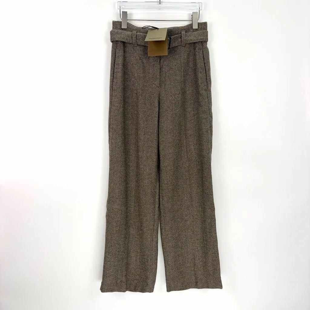 Burberry Brown Wool Trousers Brown Wool Never worn, with tag - Inside View