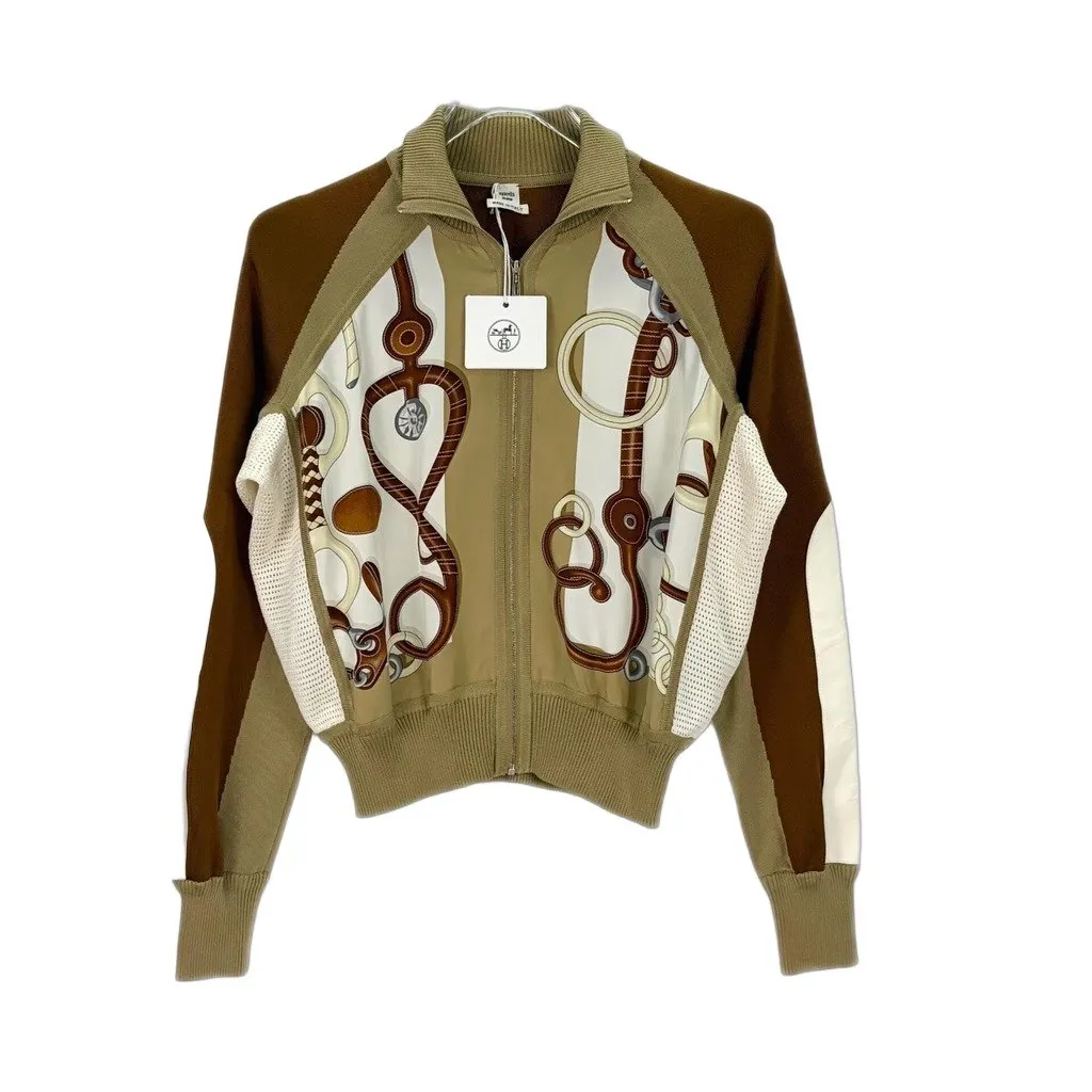 Hermès Brown Silk Jacket Brown Silk Never worn, with tag - Front View