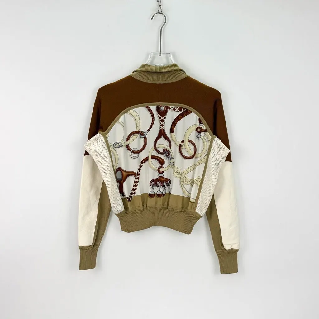 Hermès Brown Silk Jacket Brown Silk Never worn, with tag - Model View