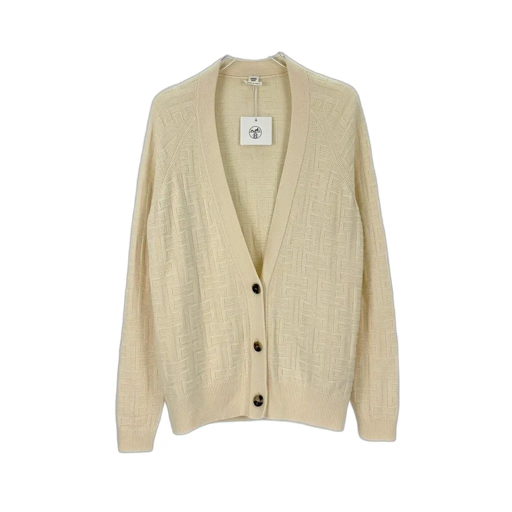 Hermès White Wool Knitwear White Wool Never worn, with tag - Front View