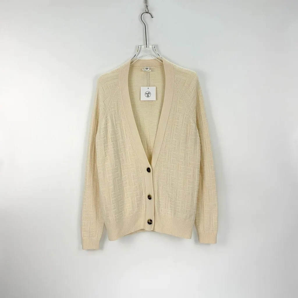 Hermès White Wool Knitwear White Wool Never worn, with tag - Inside View