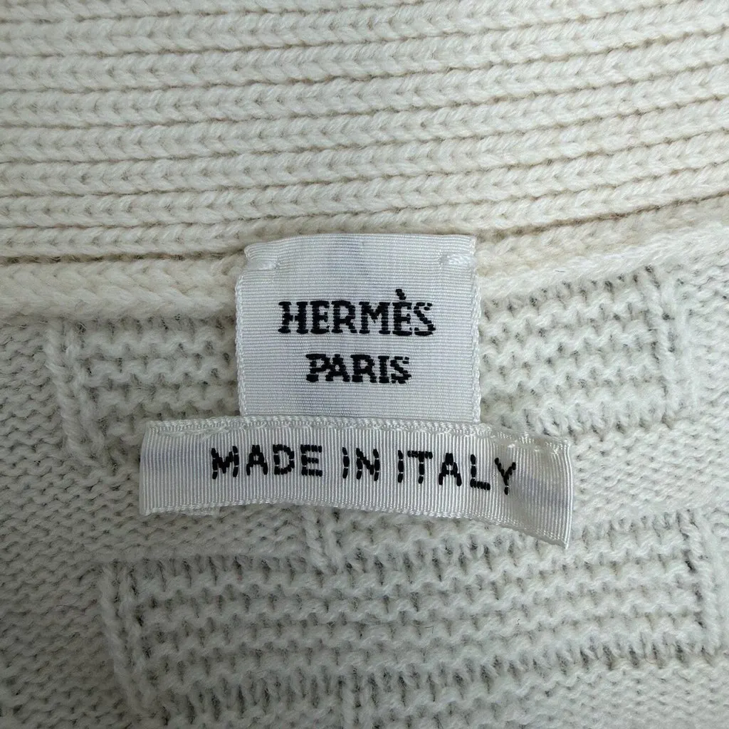 Hermès White Wool Knitwear White Wool Never worn, with tag - Box View