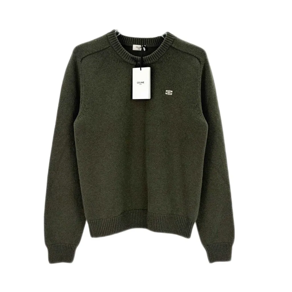 Celine Green Wool Knitwear Green Wool Never worn, with tag - Front View
