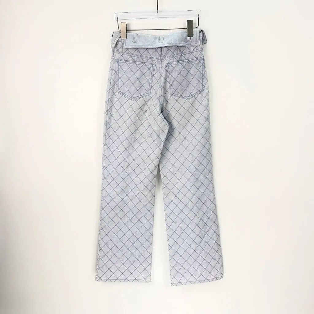 Chanel Navy Denim Trousers Navy Denim Never worn, with tag - Model View