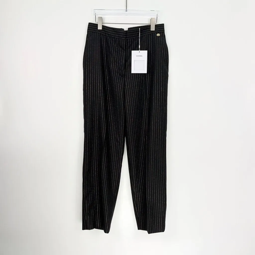 Chanel Black Wool Trousers Black Wool Never worn, with tag - Inside View