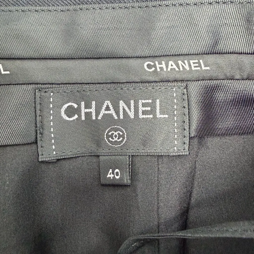 Chanel Black Wool Trousers Black Wool Never worn, with tag - Box View