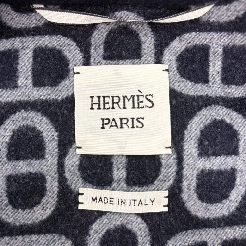 Hermès Navy Wool Coat Navy Wool Never worn, with tag - Box View