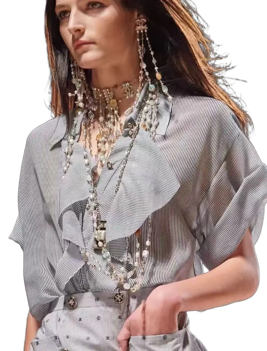 Chanel Silk Top MultiColor Silk Very good - Front View