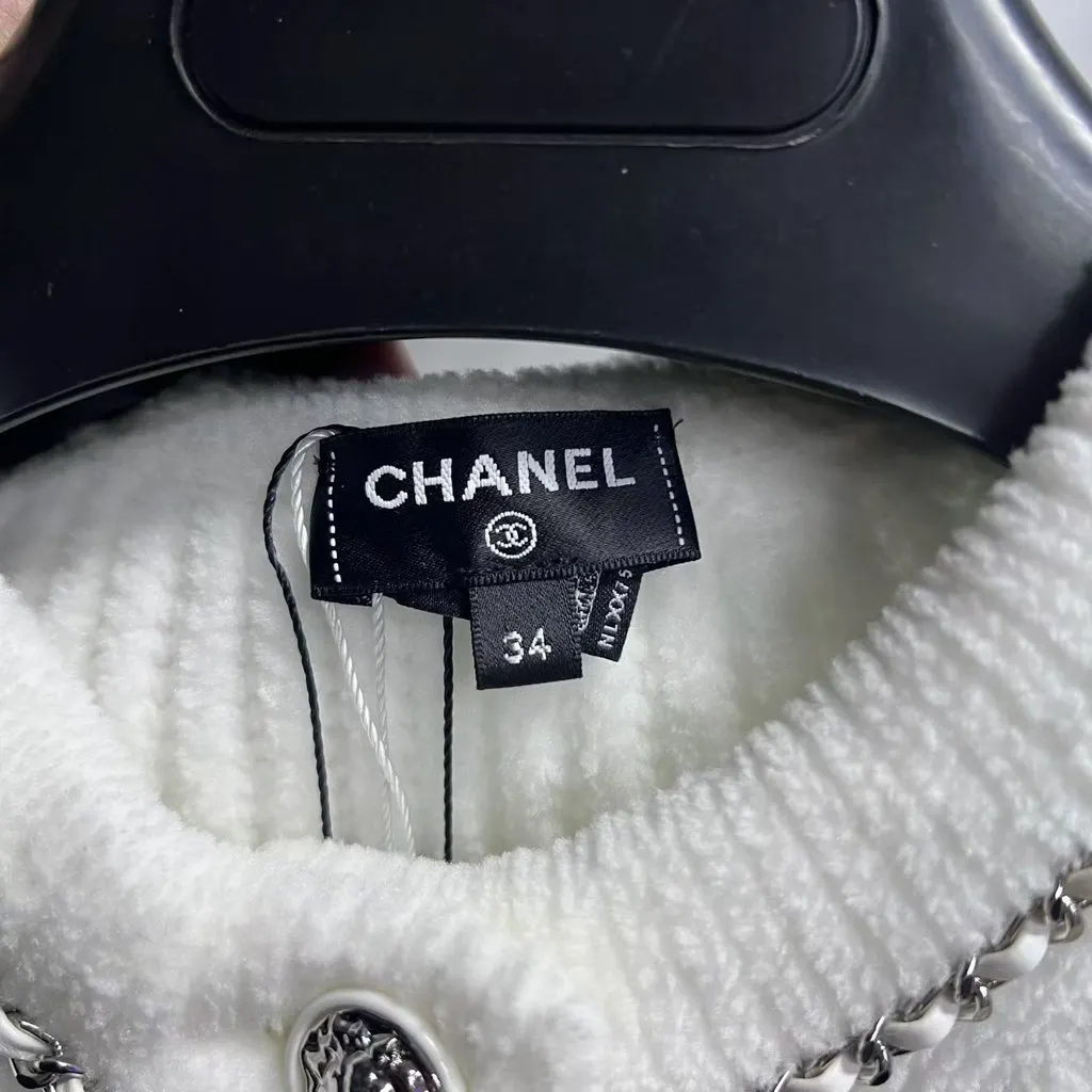 Chanel White Tweed Knitwear White Tweed Never worn, with tag - Back View