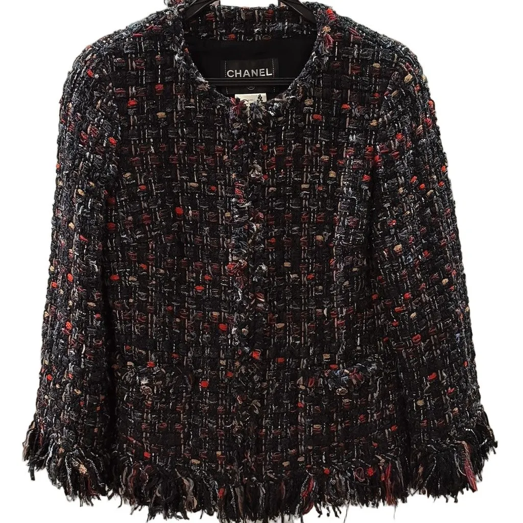 Chanel Tweed Jacket MultiColor Tweed Very good - Front View