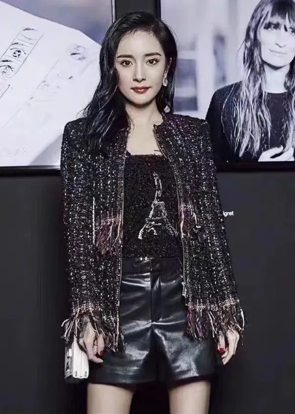 Chanel Tweed Jacket MultiColor Tweed Very good - Back View