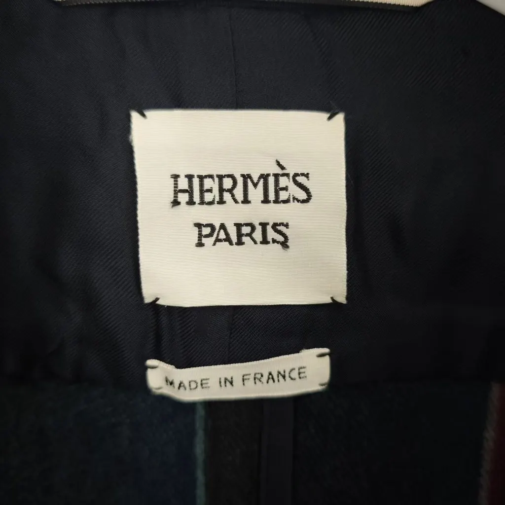 Hermès Navy Cashmere Coat Navy Cashmere Never worn - Box View