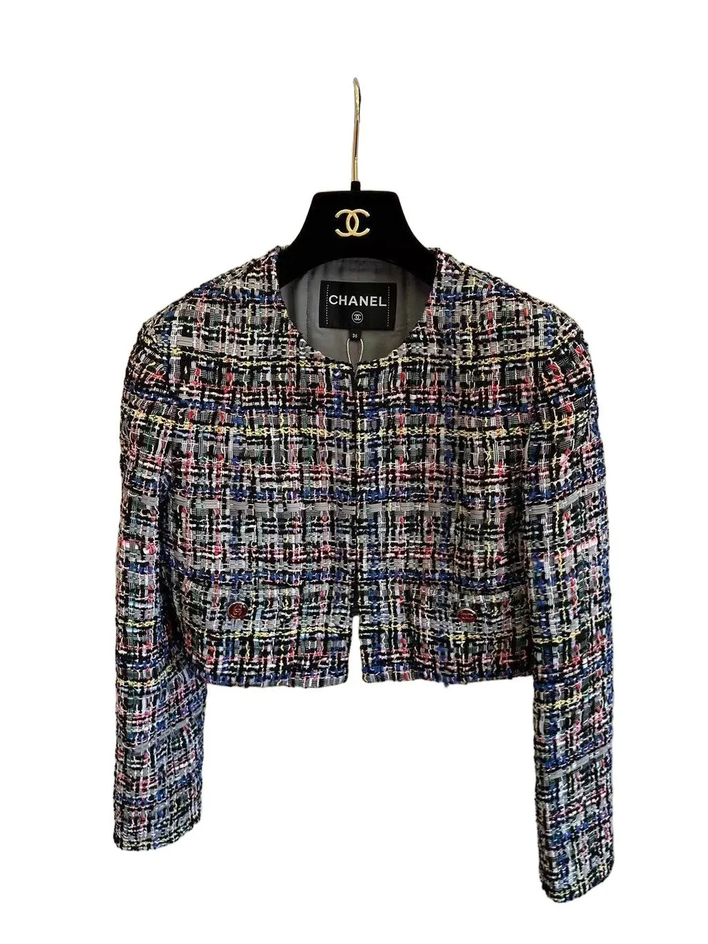 Chanel Tweed Jacket MultiColor Tweed Never worn - Front View