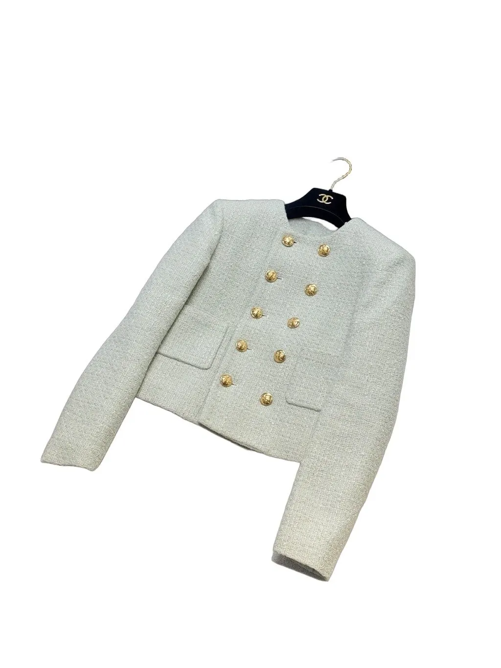 Celine Green Tweed Jacket Green Tweed Very good - Front View