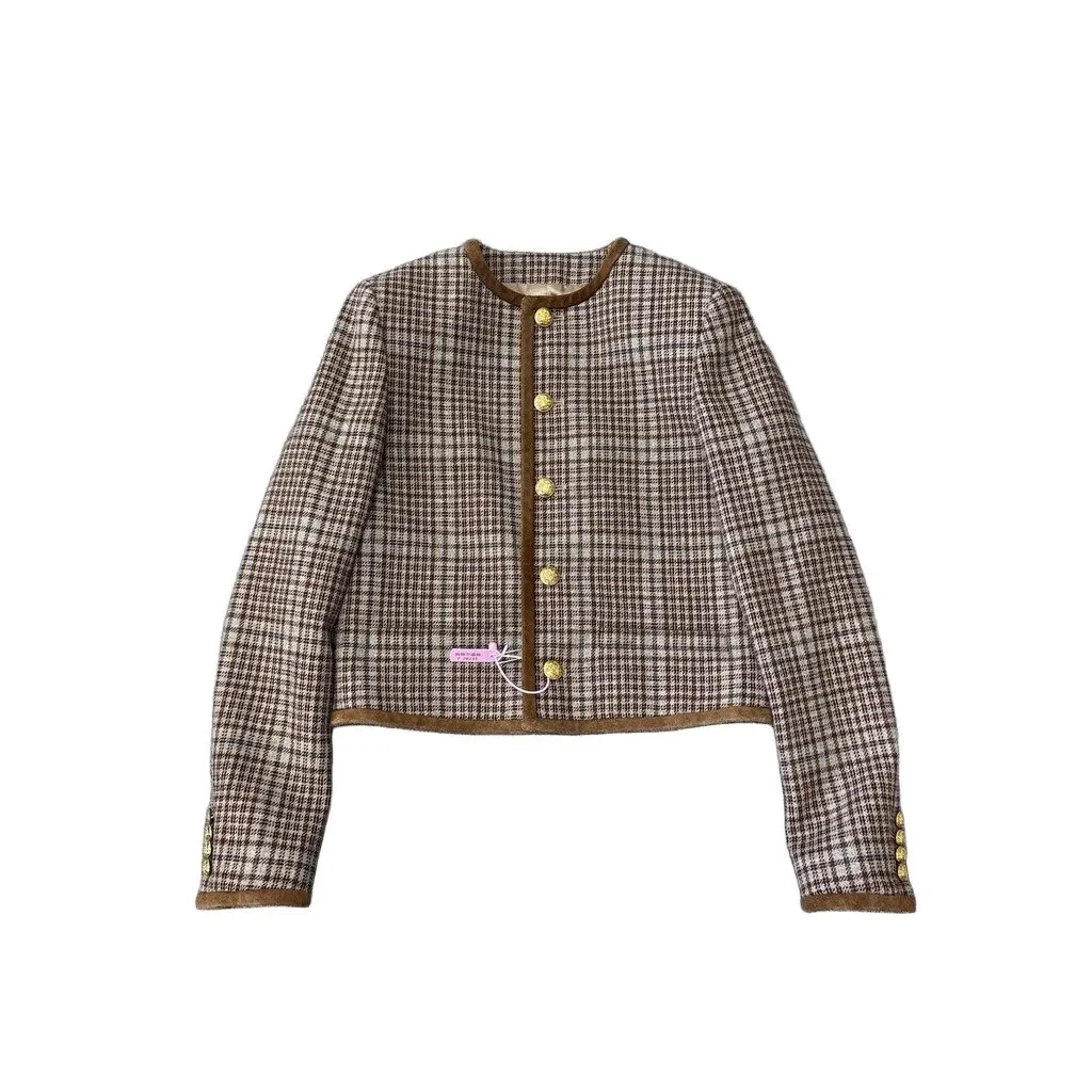 Celine Brown Wool Jacket Brown Wool Very good - Front View