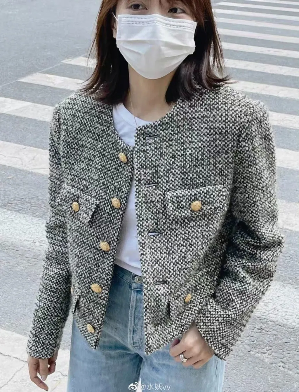 Celine Green Tweed Jacket Green Tweed Never worn - Back View