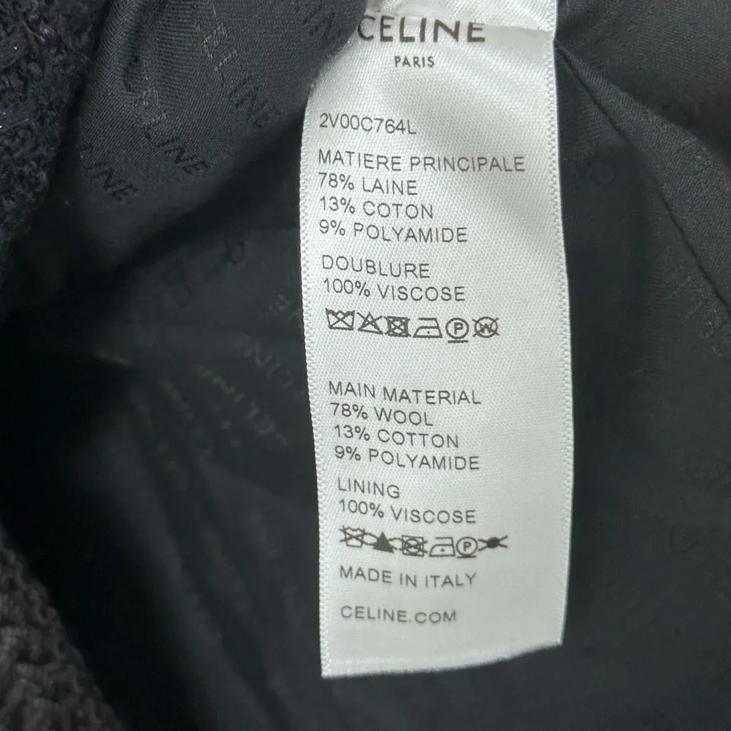 Celine Black Wool Jacket Black Wool Very good - Box View