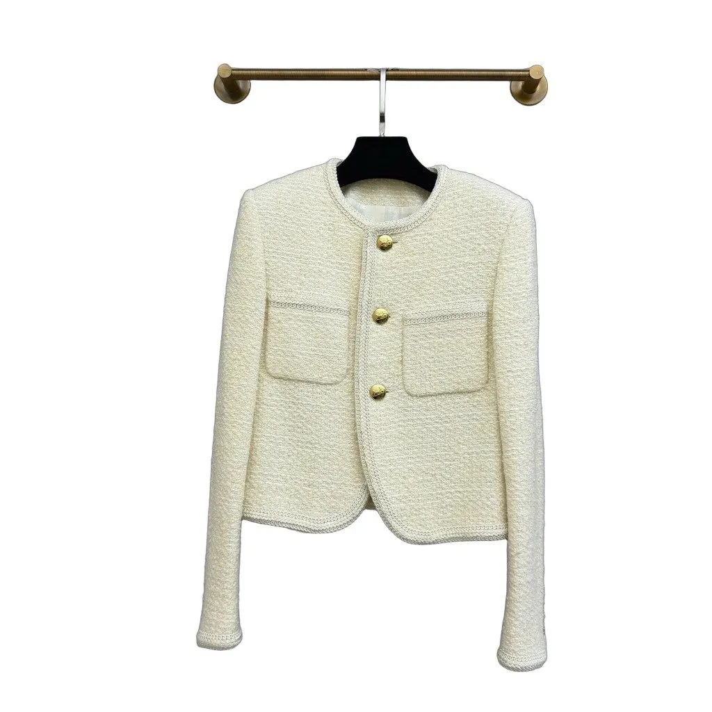 Celine Ecru Wool Jacket Ecru Wool Never worn - Front View