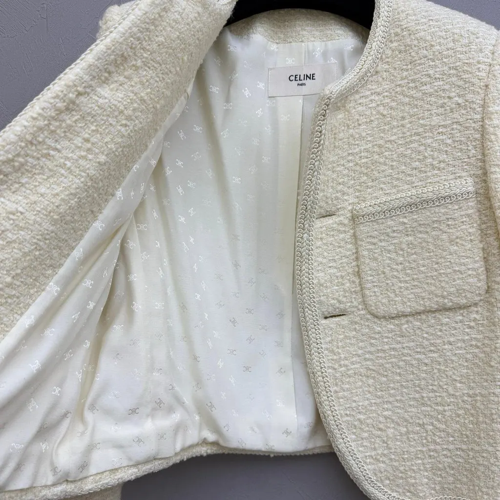 Celine Ecru Wool Jacket Ecru Wool Never worn - Back View