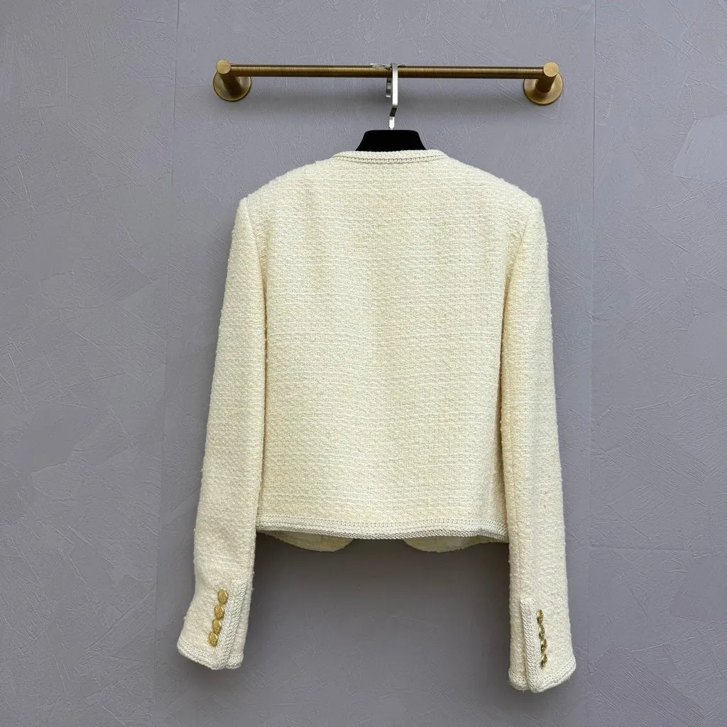 Celine Ecru Wool Jacket Ecru Wool Never worn - Model View