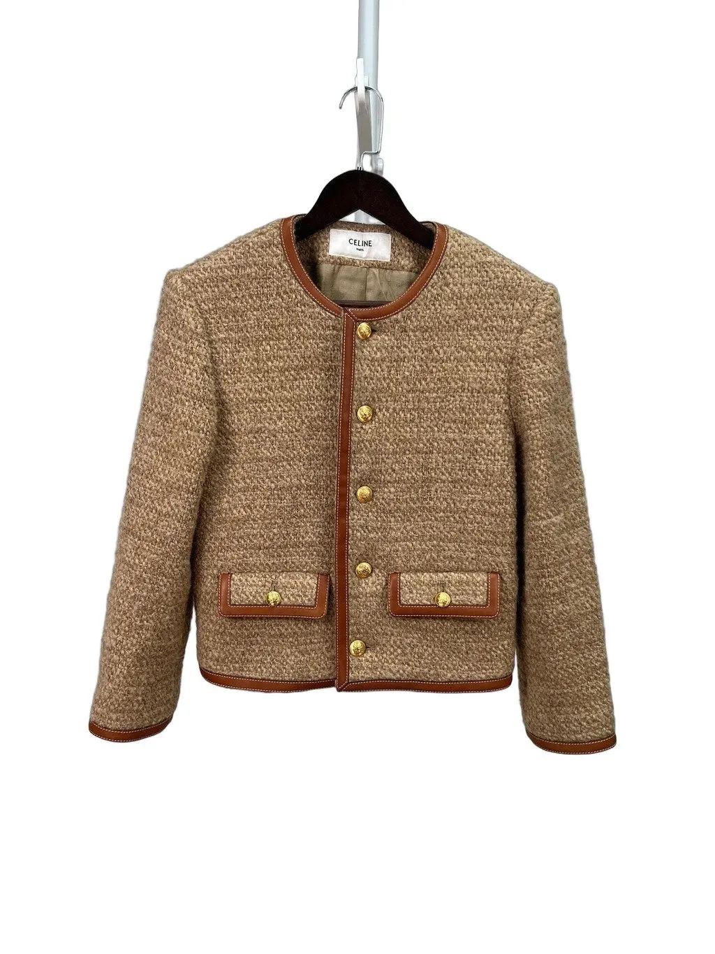 Celine Brown Wool Jacket Brown Wool Very good - Front View